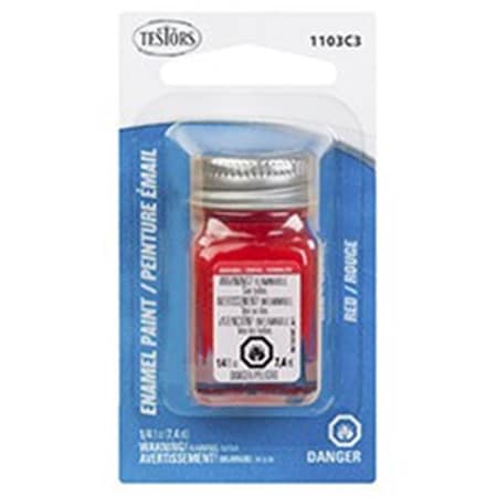 Testors 0.25 oz Red Enamel Carded Paint TES1103C3